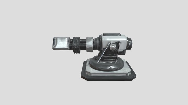 Triple-Barrel Turret 3D Model