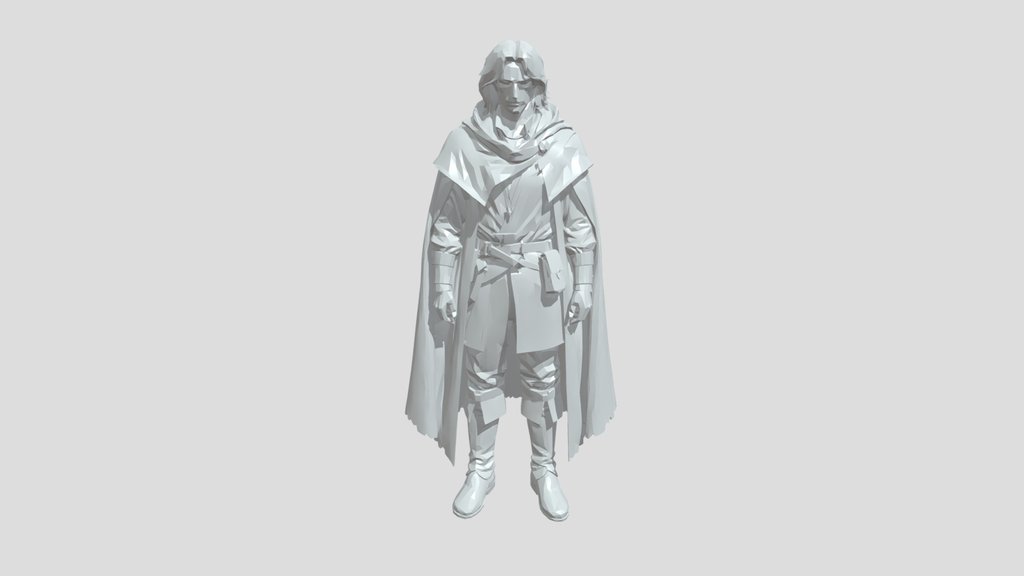 medieval hooded cloaked man