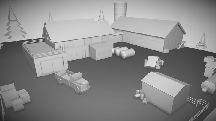 Factory Blockout 3D Model