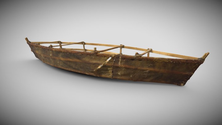 Half Skinned Boat at Yukon Transportation Museum 3D Model