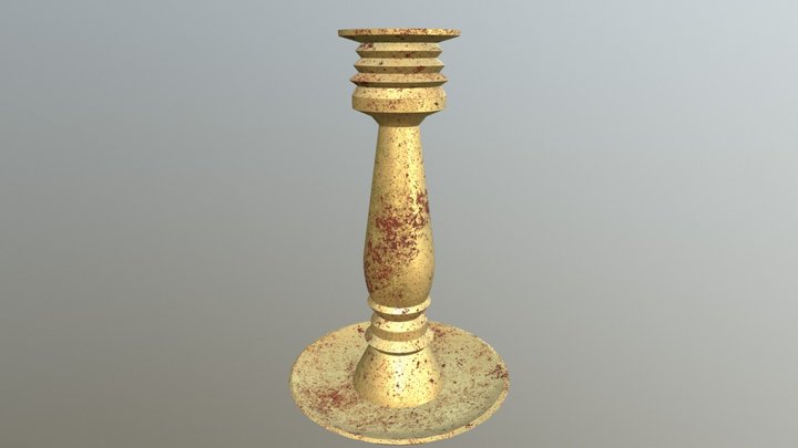 Candlestick with a old look to it 3D Model