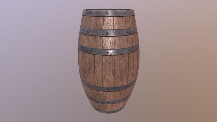 Game Ready Barrel 3D Model