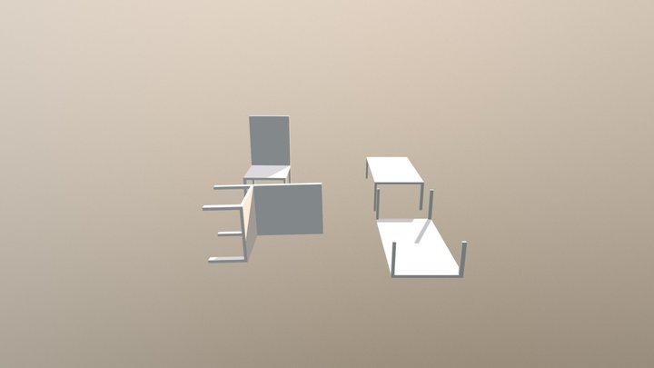 Chaise + Table 3D Model