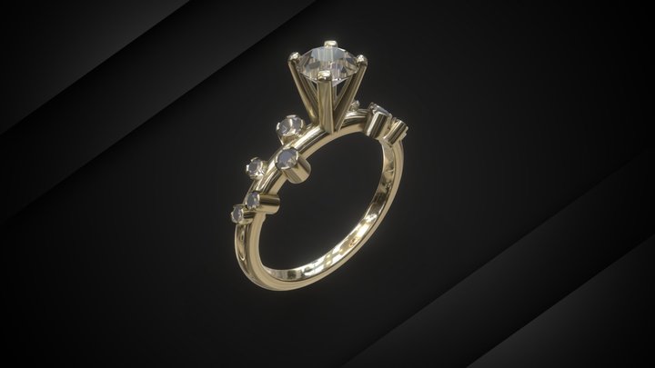 Custom Bizel Design Ring 3D Model