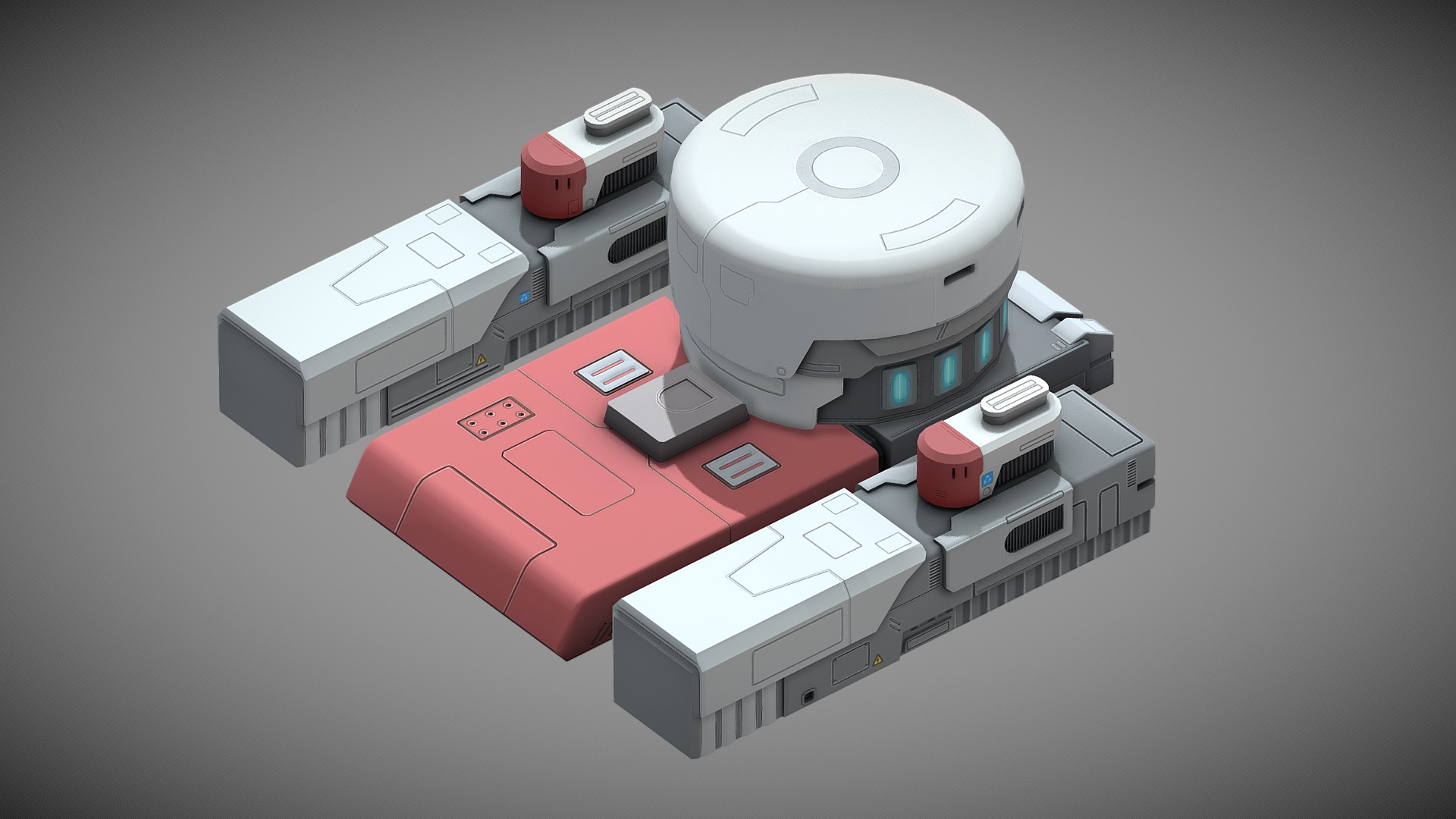 3D model Sci-Fi Lab Pack AAA: Generator - This is a 3D model of the Sci-Fi Lab Pack AAA: Generator. The 3D model is about diagram, engineering drawing.