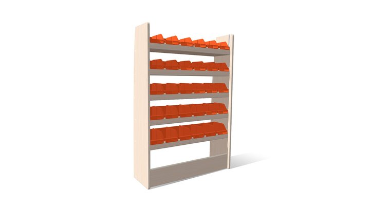 Casier en bois 3D Model
