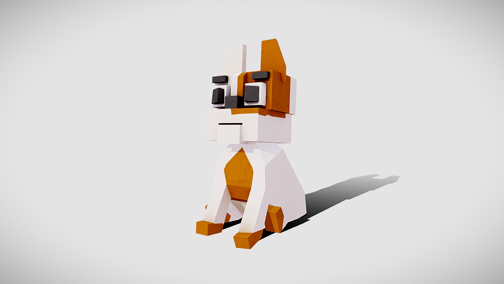 3D model Simple french bulldog - This is a 3D model of the Simple french bulldog. The 3D model is about a toy robot with a white background.