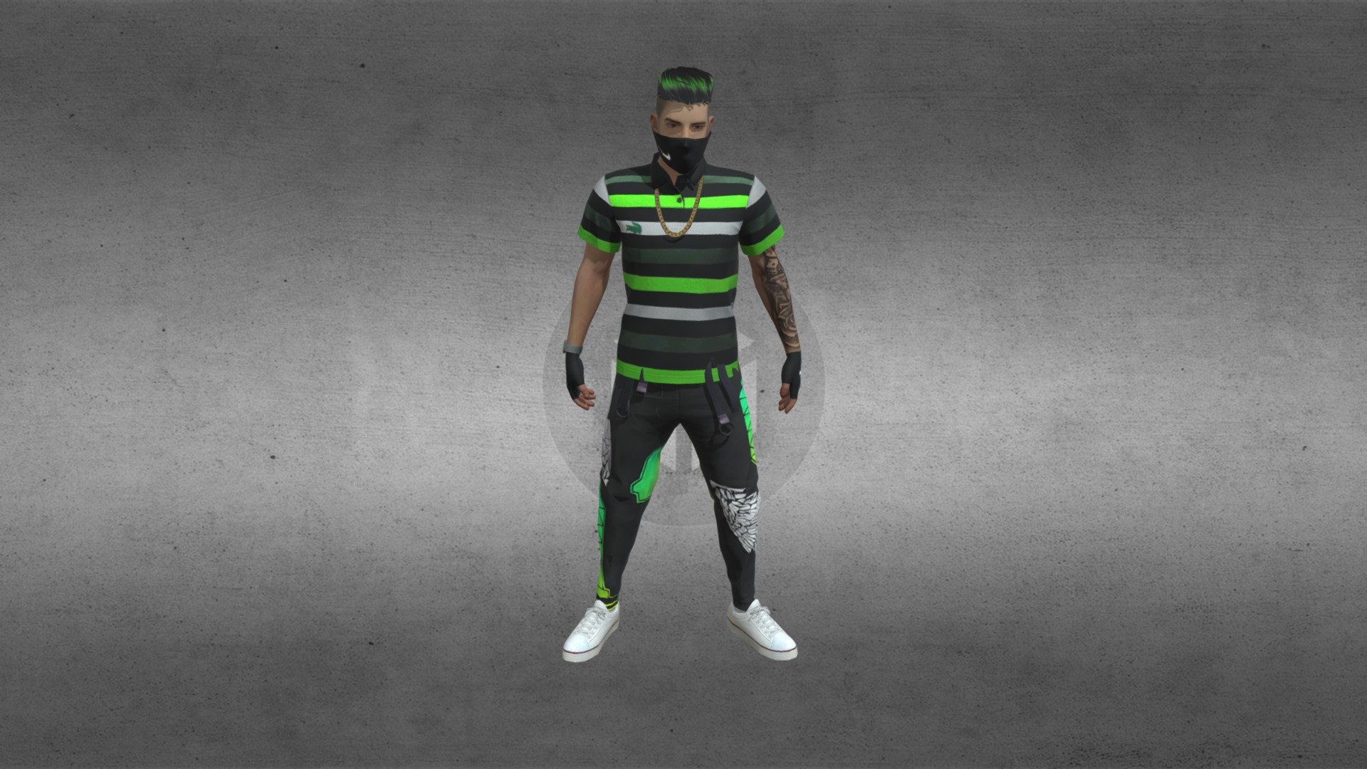 freefire Green jersey 3d model by pacegaming ff
