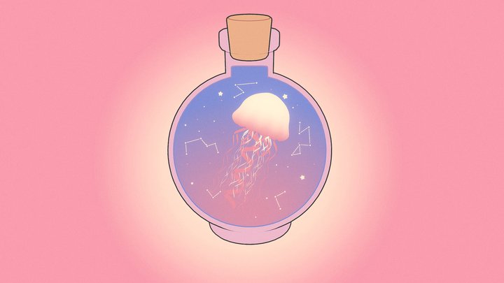 Jellyfish in a Bottle 3D Model