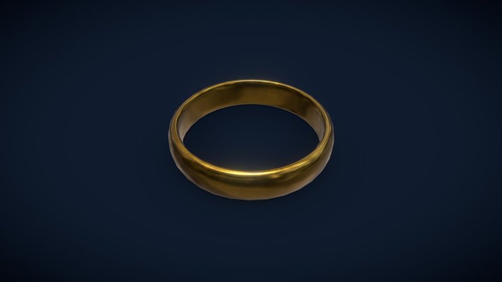 Golden Ring - Low Poly PBR Model 3D Model