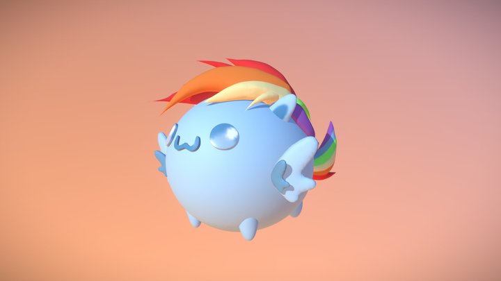 Cute Rainbow Dashie 3D Model