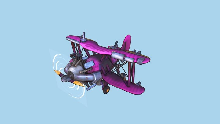 Stylized WW2 plane 3D Model