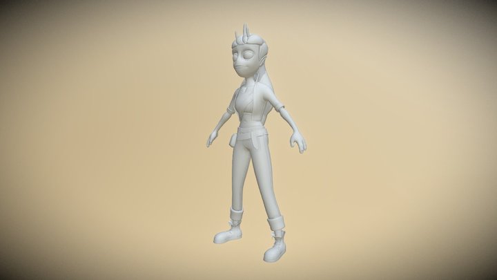 3D127 Character Sketch Fab 3D Model