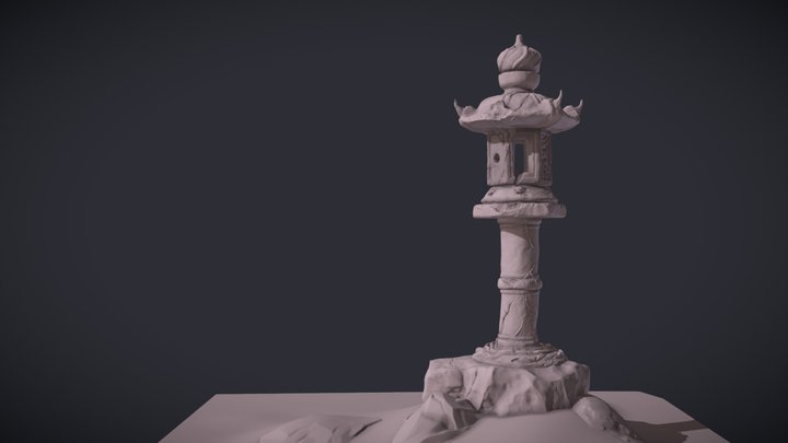 Japanese Lantern Sculpt 3D Model