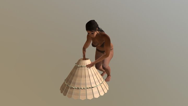 Woman Using Small Hand Trap 3D Model