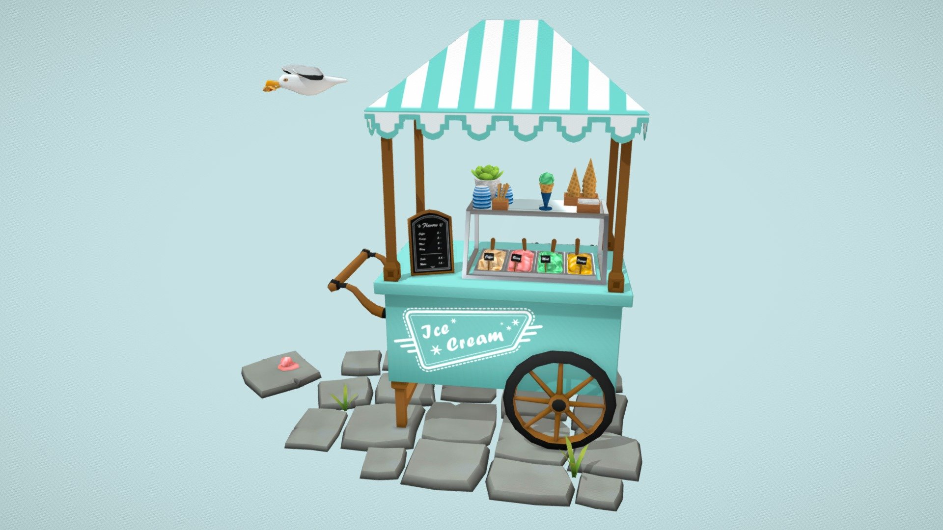 Ice Cream Cart 3D model by Elizabet Halatyan (ElizabetHalatyan