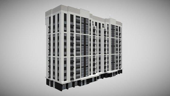 Residential multi-storey building 3D Model
