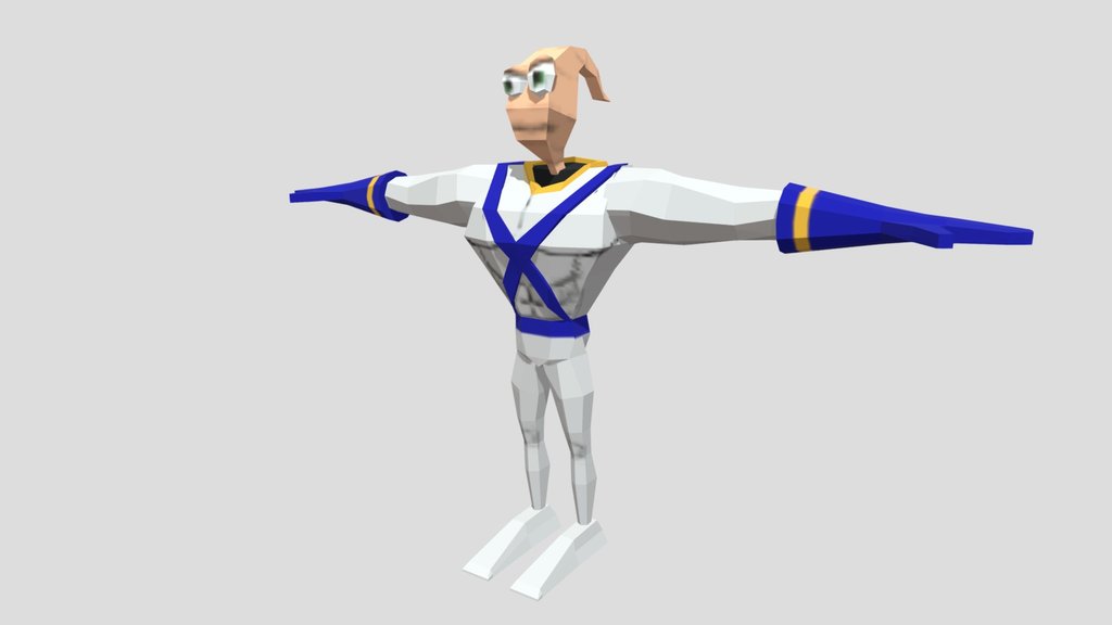 Low Poly Earthworm Jim