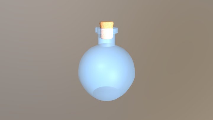 Glass Potion Bottle (Textured) 3D Model