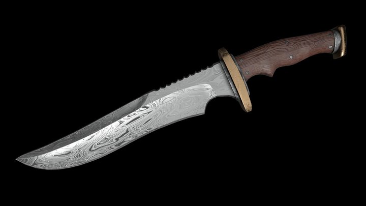 Combat Dagger Knife 3D Model