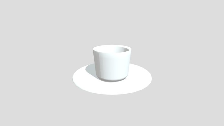 Coffee Cup and Saucer Textured 3D Model