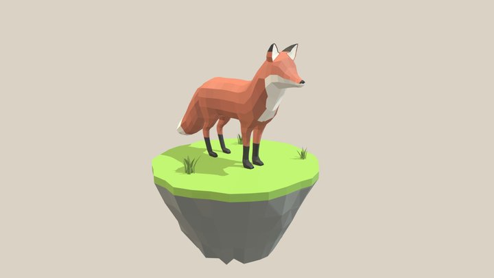 Low‑Poly Red Fox 3D Model