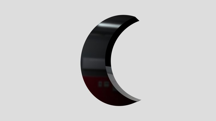 Crescent Moon Celestial 3D Shape 3D Model