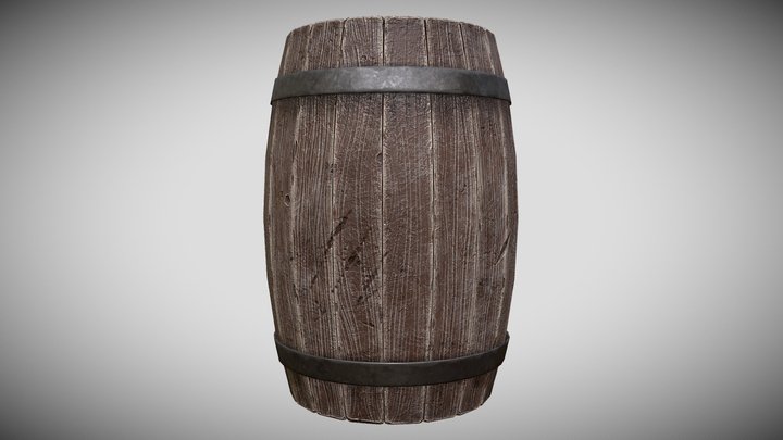 Wooden Barrel 3D Model