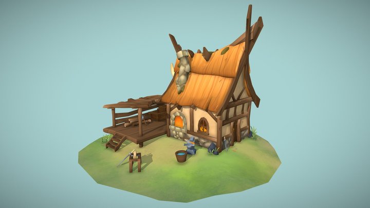 Viking Blacksmith | DAE Villages 3D Model