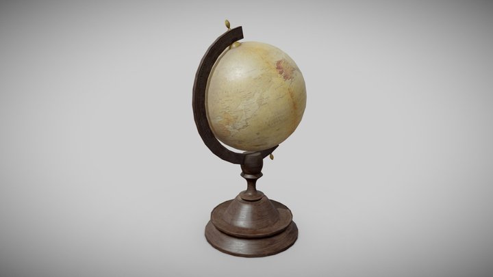 Wooden Globe 3D Model