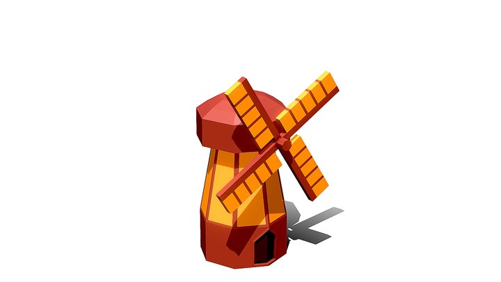Lowpoly Windmill - Animated 3D Model