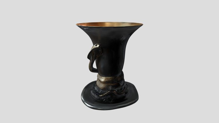 Bronze snake sculpture lamp