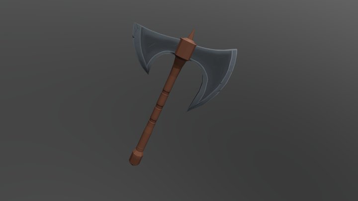 Iron Battle Axe 3D Model