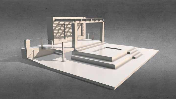 Deck & Pergola Render 3D Model