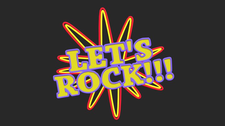FNAF: Let's Rock!!! Neon Sign – Gratis 3D-model STL