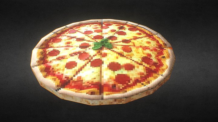 PSX Low-Poly Pizza 3D Model