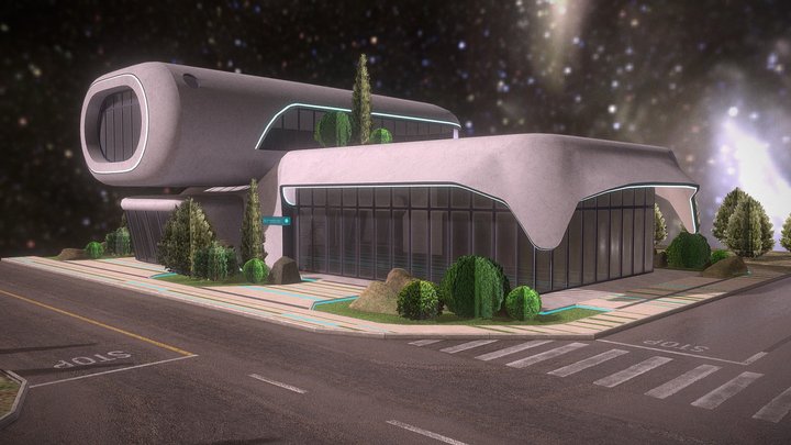 Sci-fi Bulding 3D Model