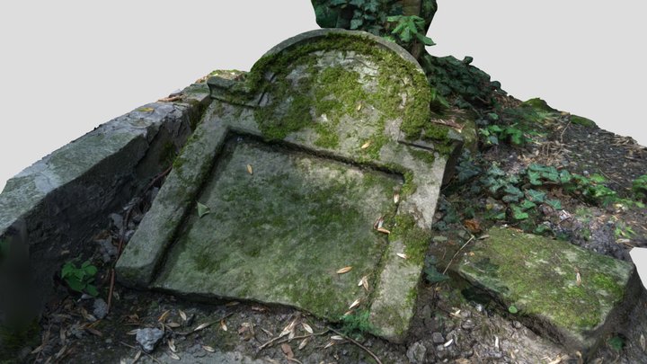 old jewish bandalized tombsone 3D Model