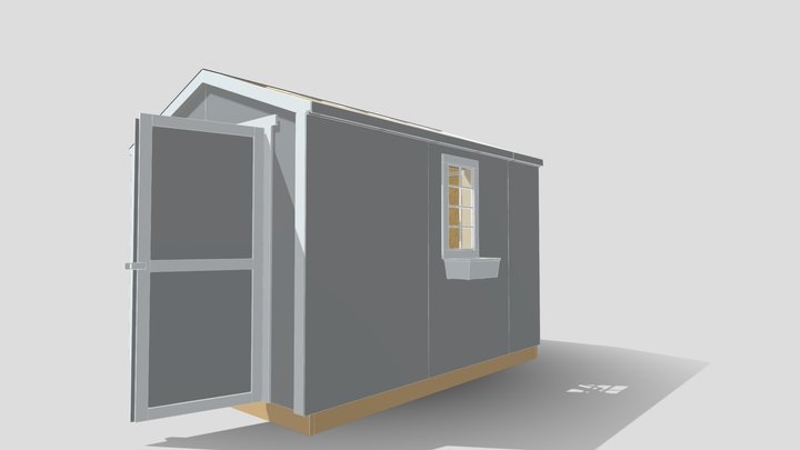 8x10 Gable with 14x27 Window 3D Model