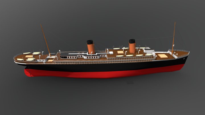 OCEAN LINER lowpoly 3D Model