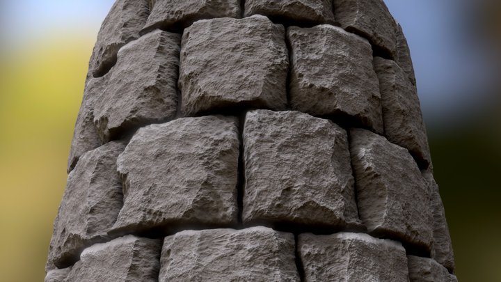 Stone bricks material for Minecraft 3D Model
