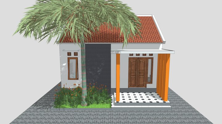 006. Desain Rumah Minimalis 7x5 Meter 3D Model
