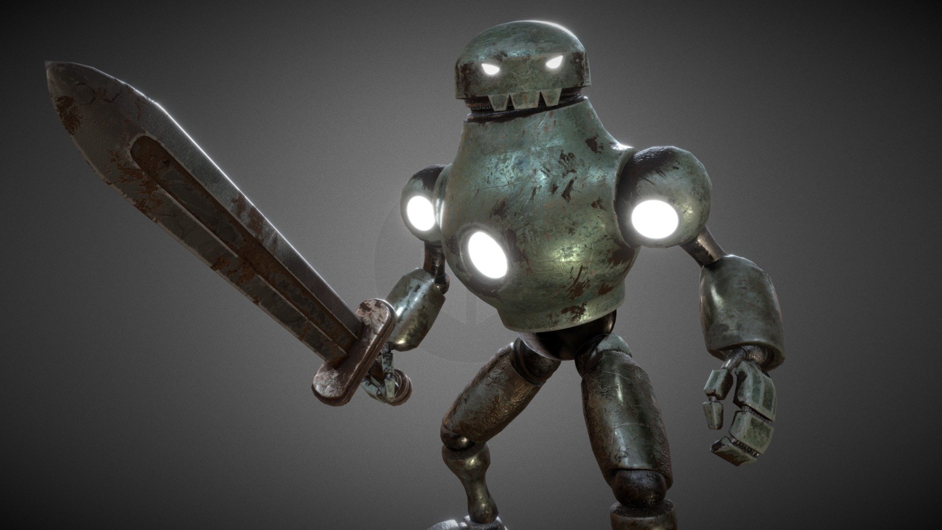 Игра роботы мечи. Робот с мечом. Одноглазый робот. Робо меч. Ниндзя робот с мечом.