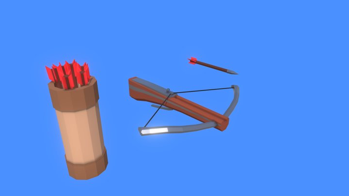 Low Poly Archery Set 3D Model
