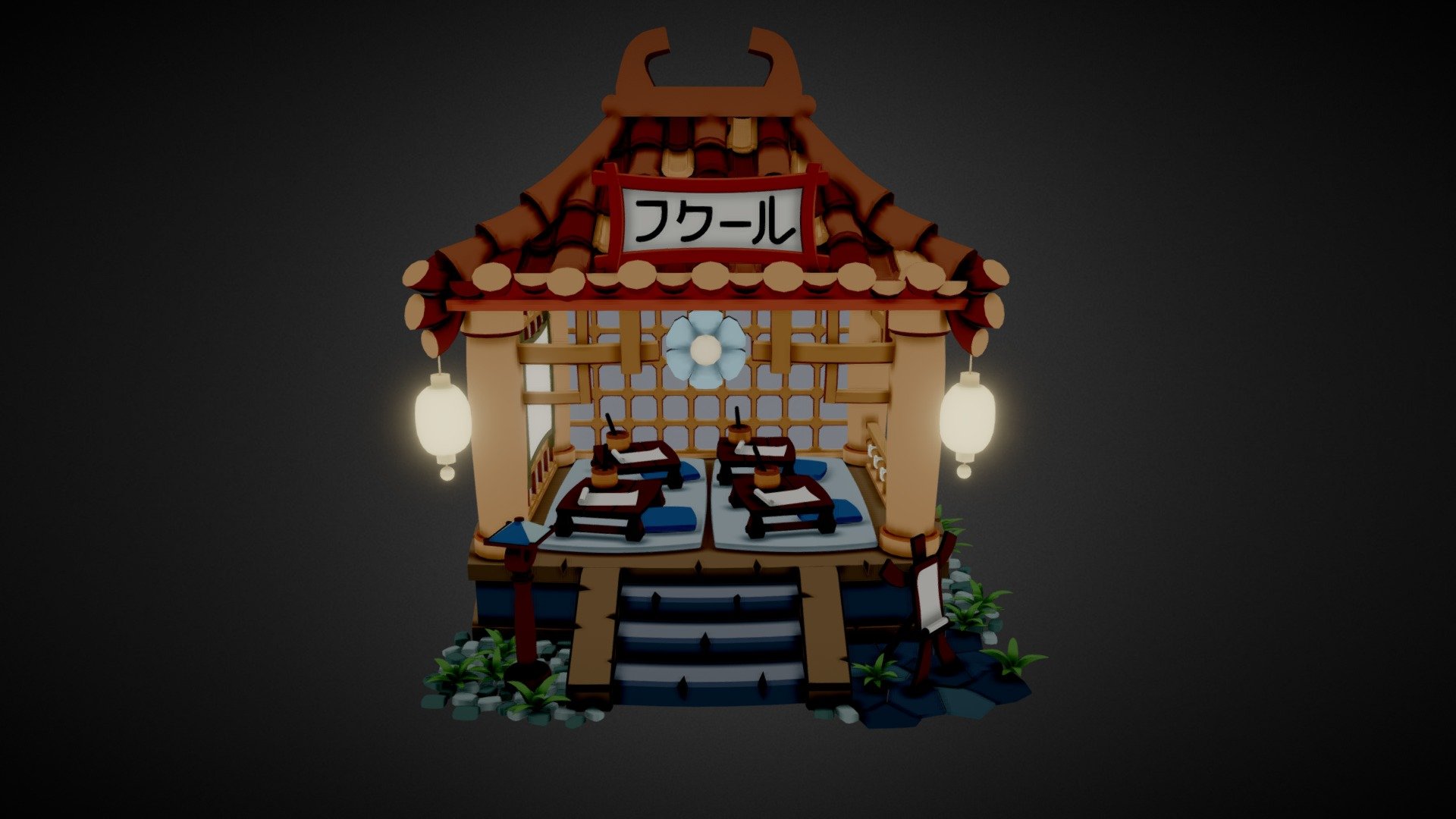 Asian fantasy temple - color draft version