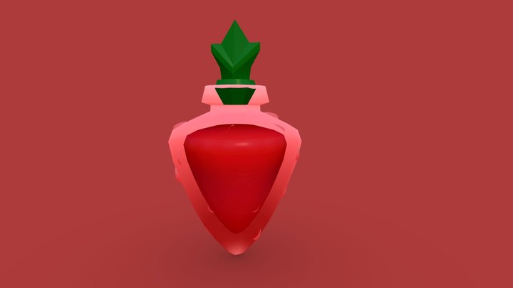 Strawberry Potion Bottle 3D Model