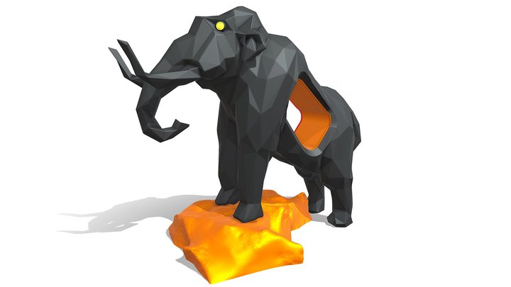 Voronoi Mammoth Rock 3D Model