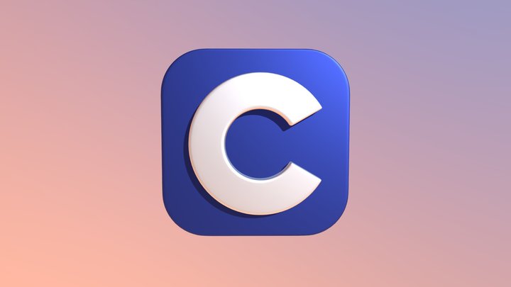 C Programming Language Logo — 3D Model