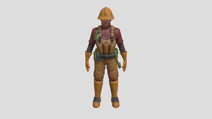 Female Janitor 3D Model