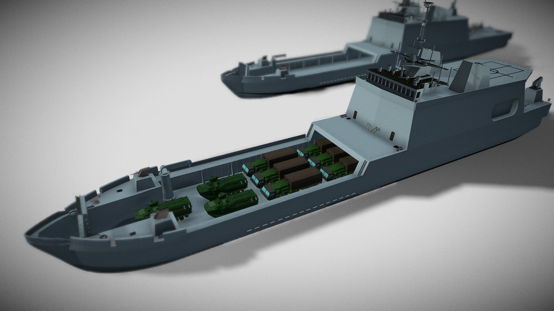 Light Amphibious Assault Warship v2 - 3D model by KillCaptureDestroy